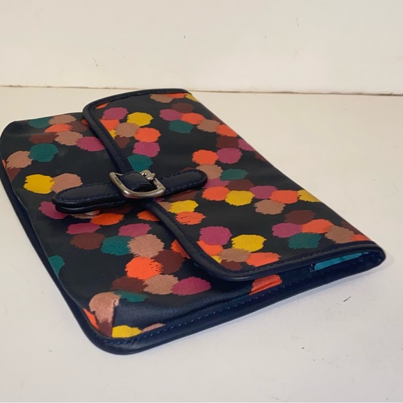 Fossil Keyper Navy Blue with Abstract Floral Design Coated Canvas Clutch - Picture 10 of 13